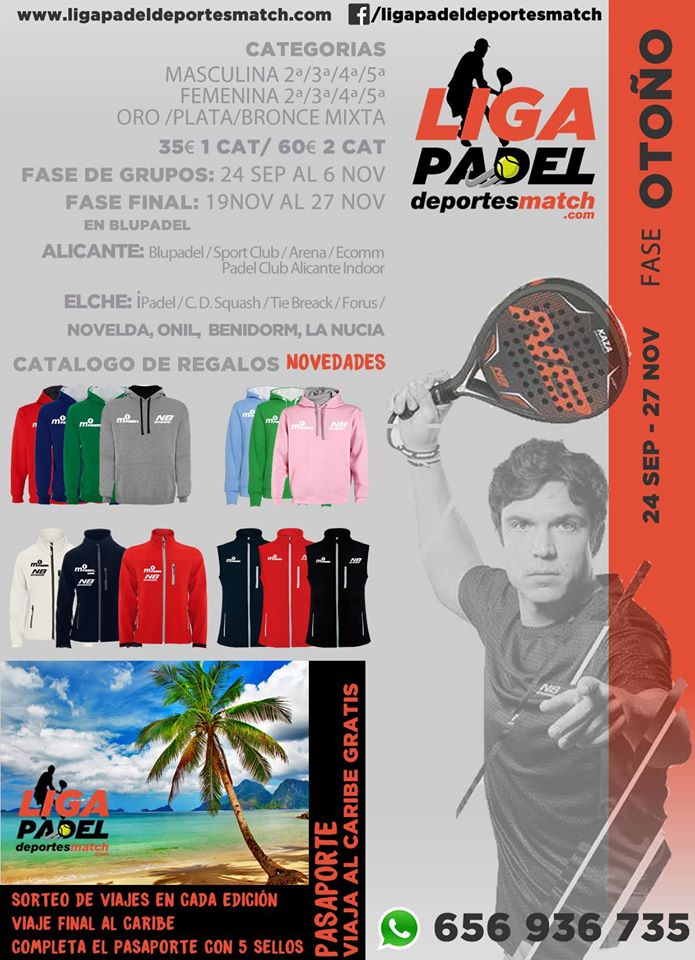 Cartel Otoño 2016 LIGA PADEL DEPORTES MATCH 2016