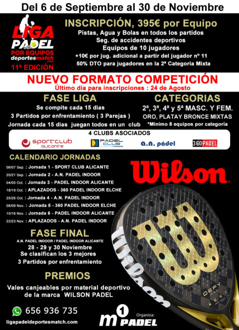 Liga Padel por Equipos - Deportes Match - 11ª Edición